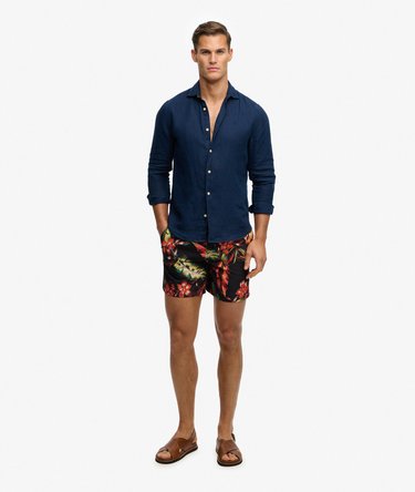 Hawaiian Print 16-inch Zwemshorts Image 4