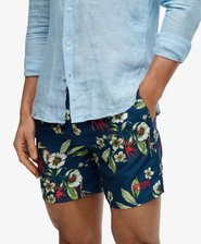 Hawaiian Print 16-inch Swim Shorts