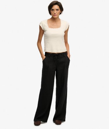 Linnen Lage Taille Broek Image 1