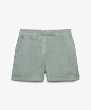 Mittelhoch geschnittene Leinenshorts