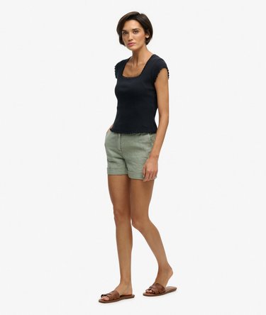 Short en lin taille mi-haute Image 3