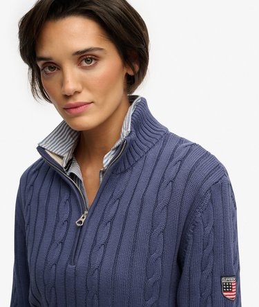 Cable Half Zip Knit Image 4