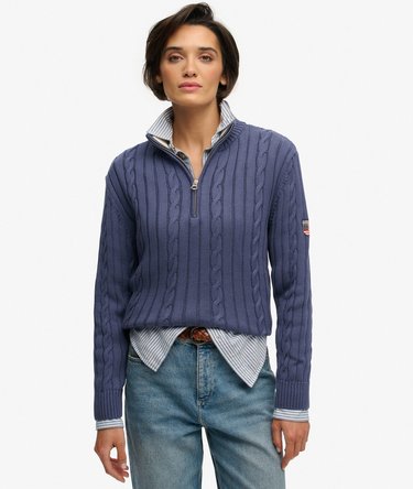 Cable Half Zip Knit Image 1