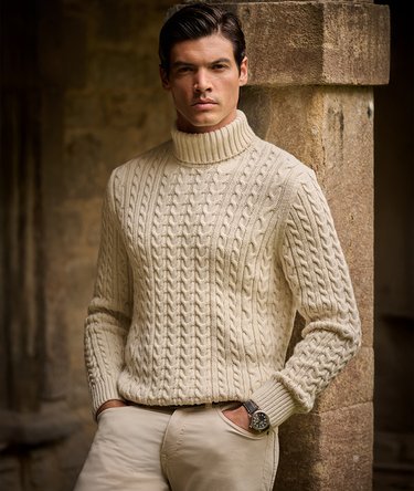 Jacob Cable Roll Neck Jumper Image 1