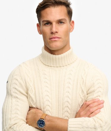 Jacob Cable Roll Neck Jumper Image 5