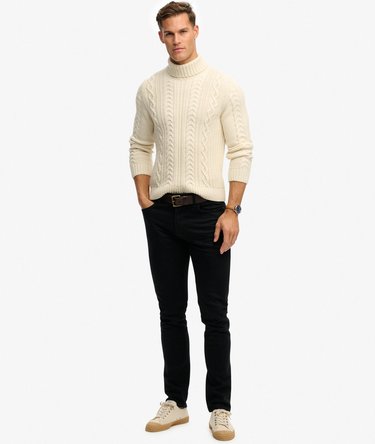 Jacob Cable Roll Neck Jumper Image 4
