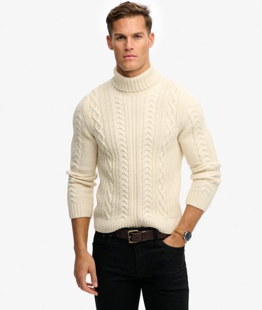 Jacob Cable Roll Neck Jumper Image 2