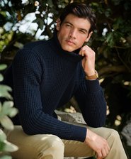 The Merchant Store - Textured Roll Neck Jumper