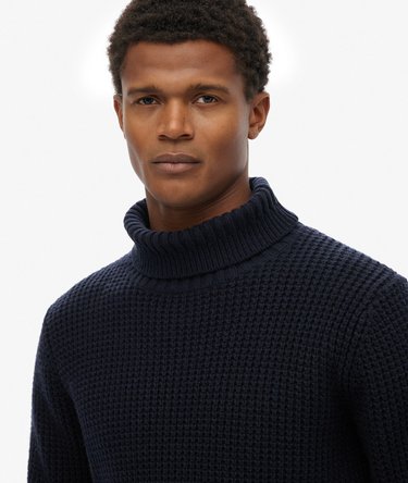 The Merchant Store - Textured Roll Neck Jumper Image 5