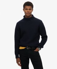 The Merchant Store - Textured Roll Neck Jumper