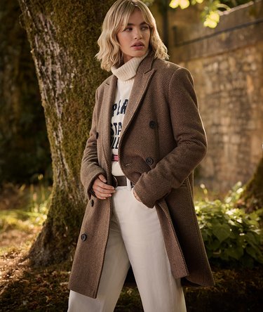 Double Breasted Wool Blend Coat Image 1