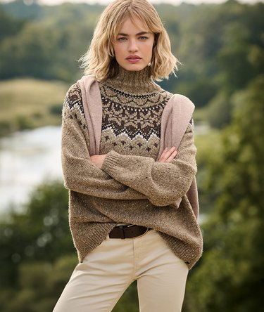 Fairisle trui met hoge hals Image 1