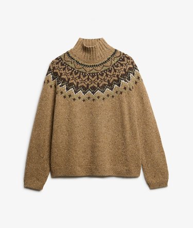 Fairisle trui met hoge hals Image 7