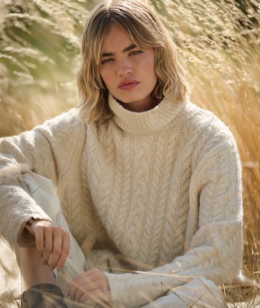 Cable Roll Neck Jumper Image 1