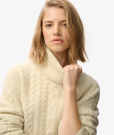 Cable Roll Neck Jumper Image 3