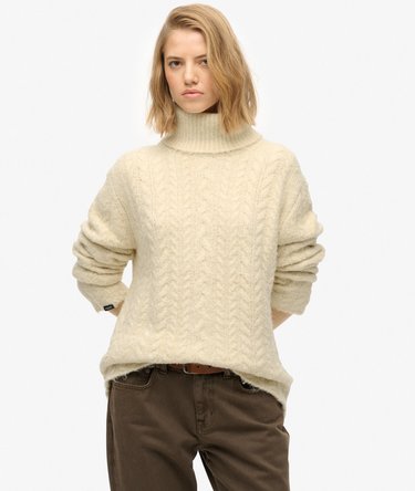 Cable Roll Neck Jumper Image 2