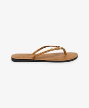 Faux Leather Braided Flip Flop