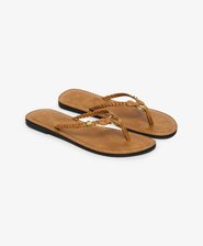 Faux Leather Braided Flip Flop