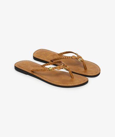 Faux Leather Braided Flip Flop Image 2