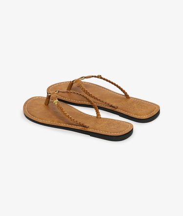 Faux Leather Braided Flip Flop Image 3