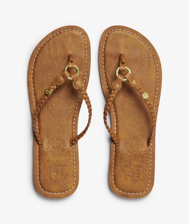 Faux Leather Braided Flip Flop Image 5