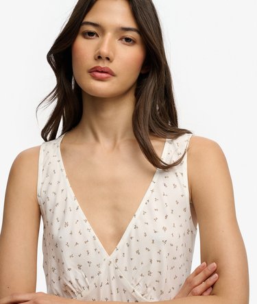 Printed Sweetheart Mini Dress Image 4