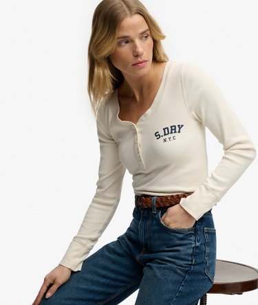 Athletic Button Down Long Sleeve Top Image 2
