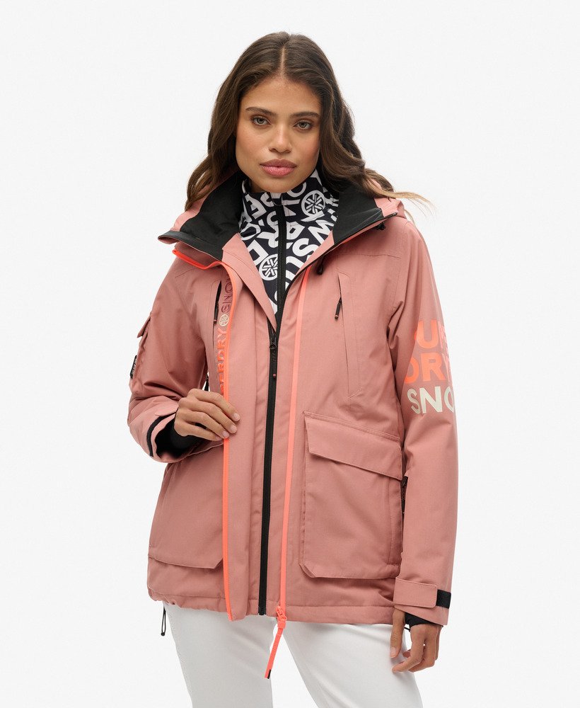 英Superdryスキー／スノボジャケット サイズ:レディースS womens Ski Ultimate Rescue Jacket in Ash Rose | Superdry CA-EN