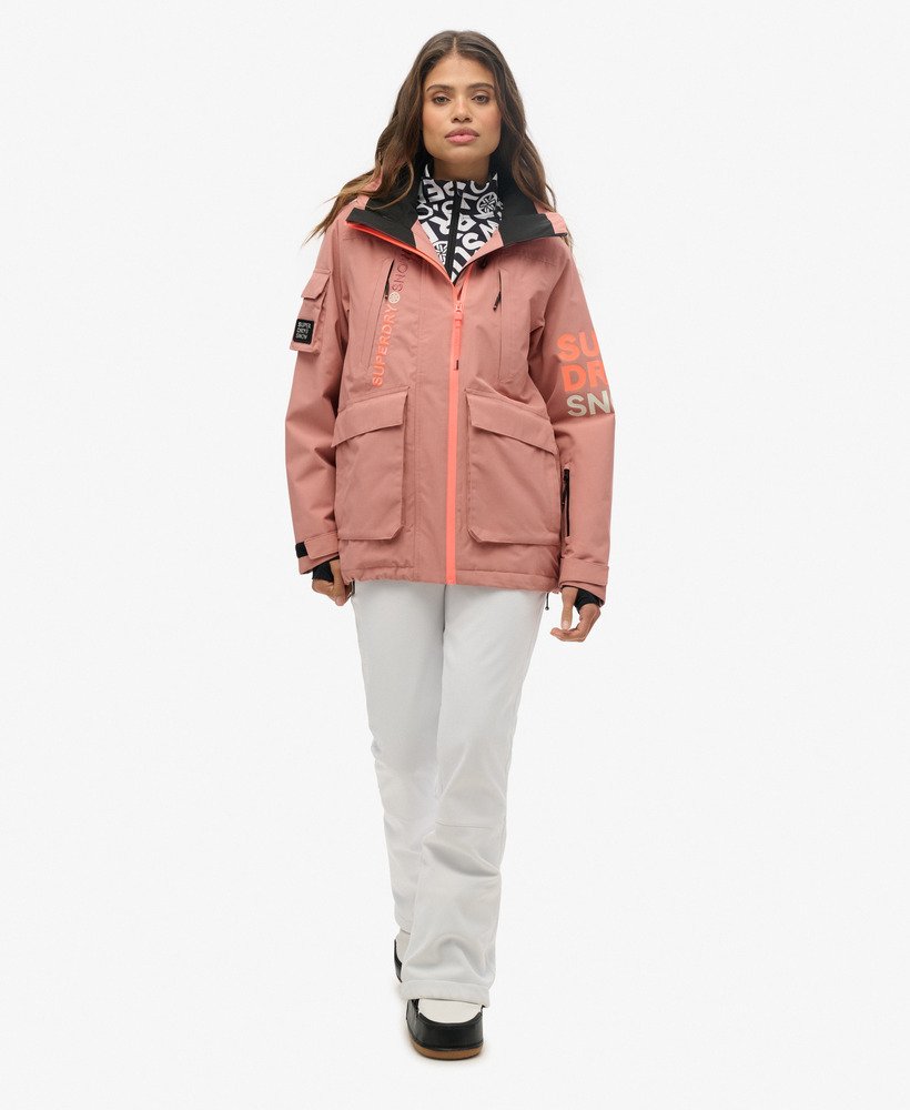womens Ski Ultimate Rescue Jacket in Ash Rose | Superdry CA-EN