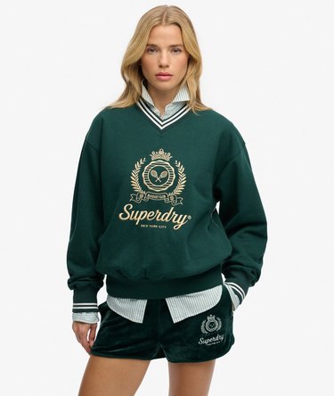 Country Club V-Ausschnitt-Sweatshirt in lockerer Passform Image 1