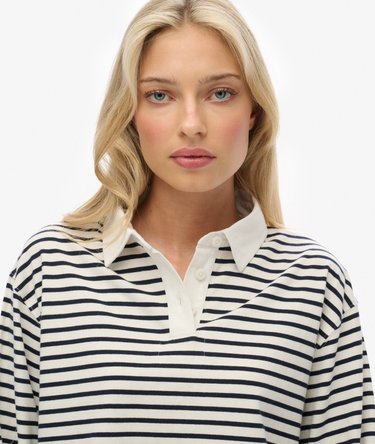 Athletic Essentials Cropped Stripe Rugby Top Image 4