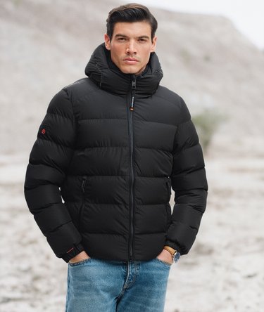 Giacca Puffer Sportiva con Cappuccio Image 1