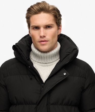 Hooded Mid Length Sports Puffer Jacket Image 2