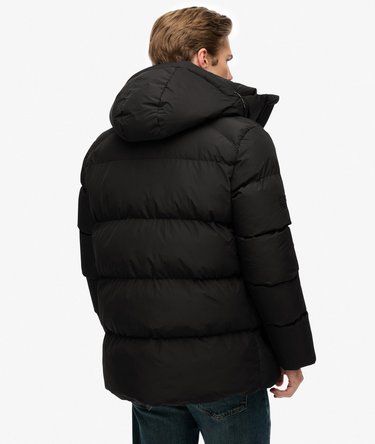 Hooded Mid Length Sports Puffer Jacket Image 4