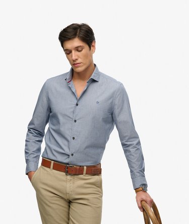 Chemise Popeline &agrave; Col Cass&eacute; Manches Longues Image 2