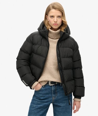 Hooded Sports Puffer Jacket Image 2