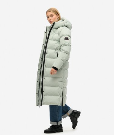 Microfibre Longline Puffer Coat Image 2
