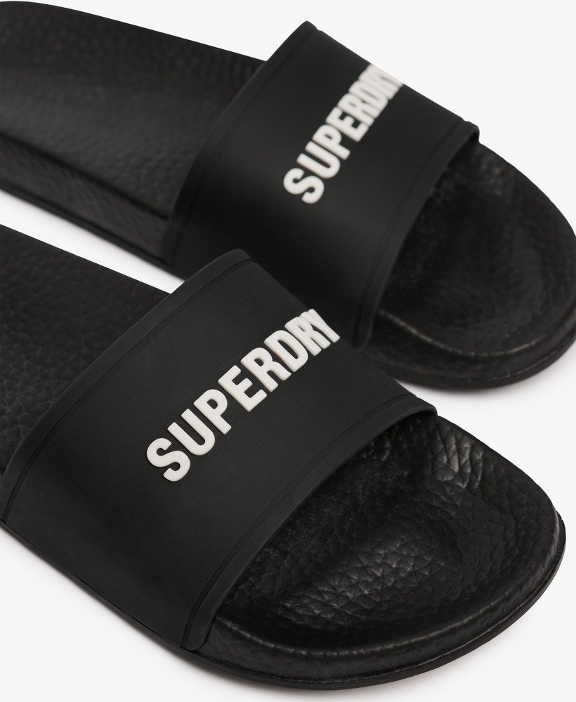 mens Premium Graphic Pool Sliders in BLACK/ECRU | Superdry UK