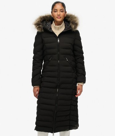 Fuji Faux Fur Hooded Longline Image 6
