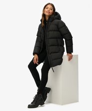 Hooded Sports Puffer Mid Length Jacket