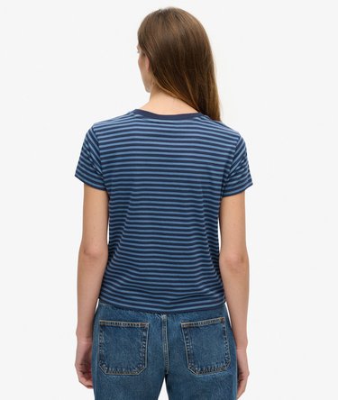 Essential gestreept T-shirt met logo Image 3