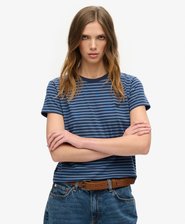 Figurbetontes Essential T-Shirt mit Logo und Streifen