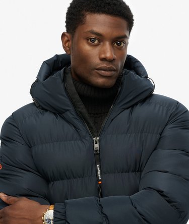 Hooded Sports Puffer Jacket Image 4