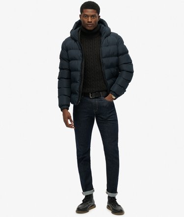 Hooded Sports Puffer Jacket Image 3