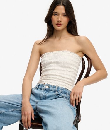 Smocked Jersey Bandeau Image 2