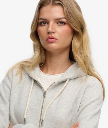 Essential Logo Cropped Zip Hoodie Image 4