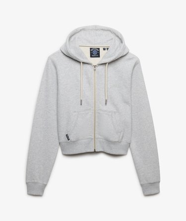 Essential Logo Cropped Zip Hoodie Image 7