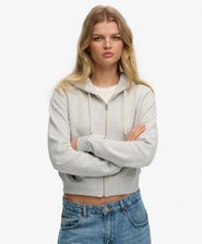 Essential Logo Cropped Zip Hoodie