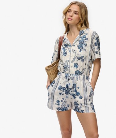 Short de plage imprim&eacute; en coton Image 2