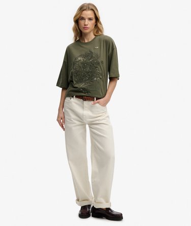 Tattoo Embellished Oversized T-Shirt Image 3